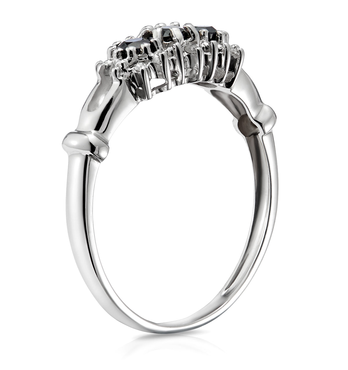 Sapphire 0.34ct And Diamond 9K White Gold Ring